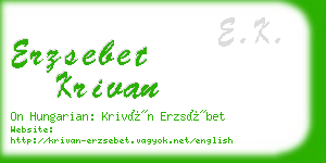 erzsebet krivan business card